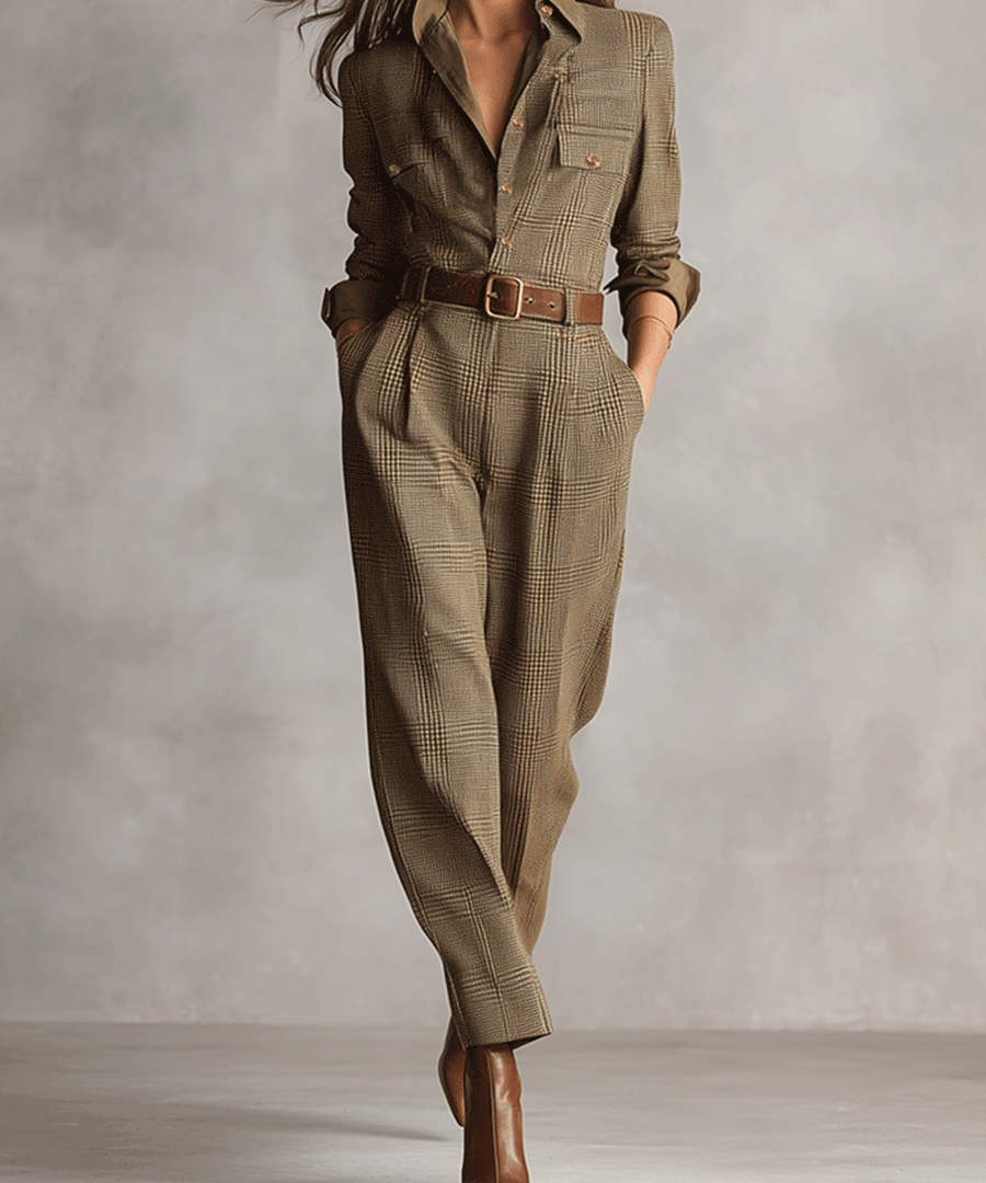 Zelia | Kraciasta sukienka z wyszukanymi detalami