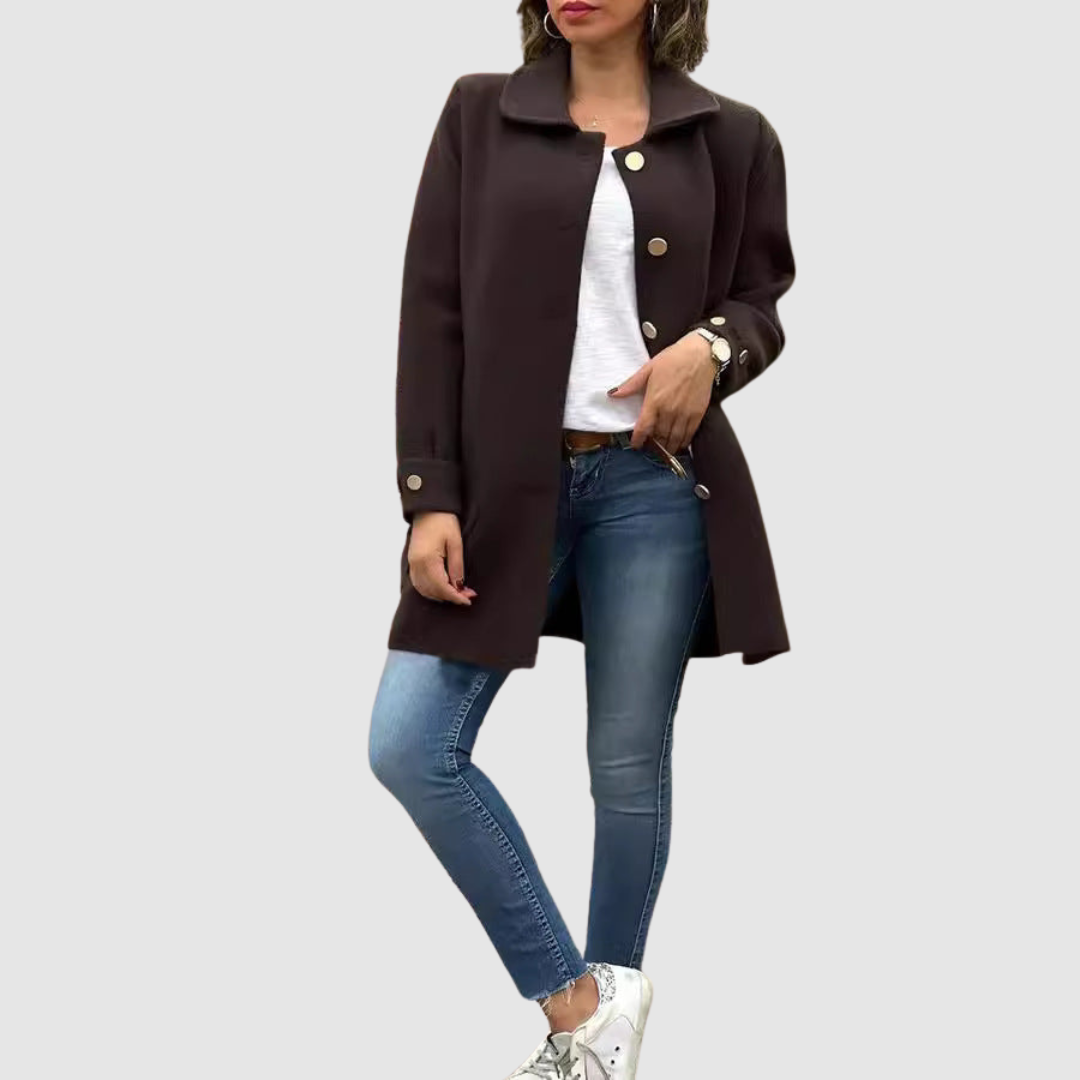 Martina - Klasyczny oversize płaszcz z guzikami