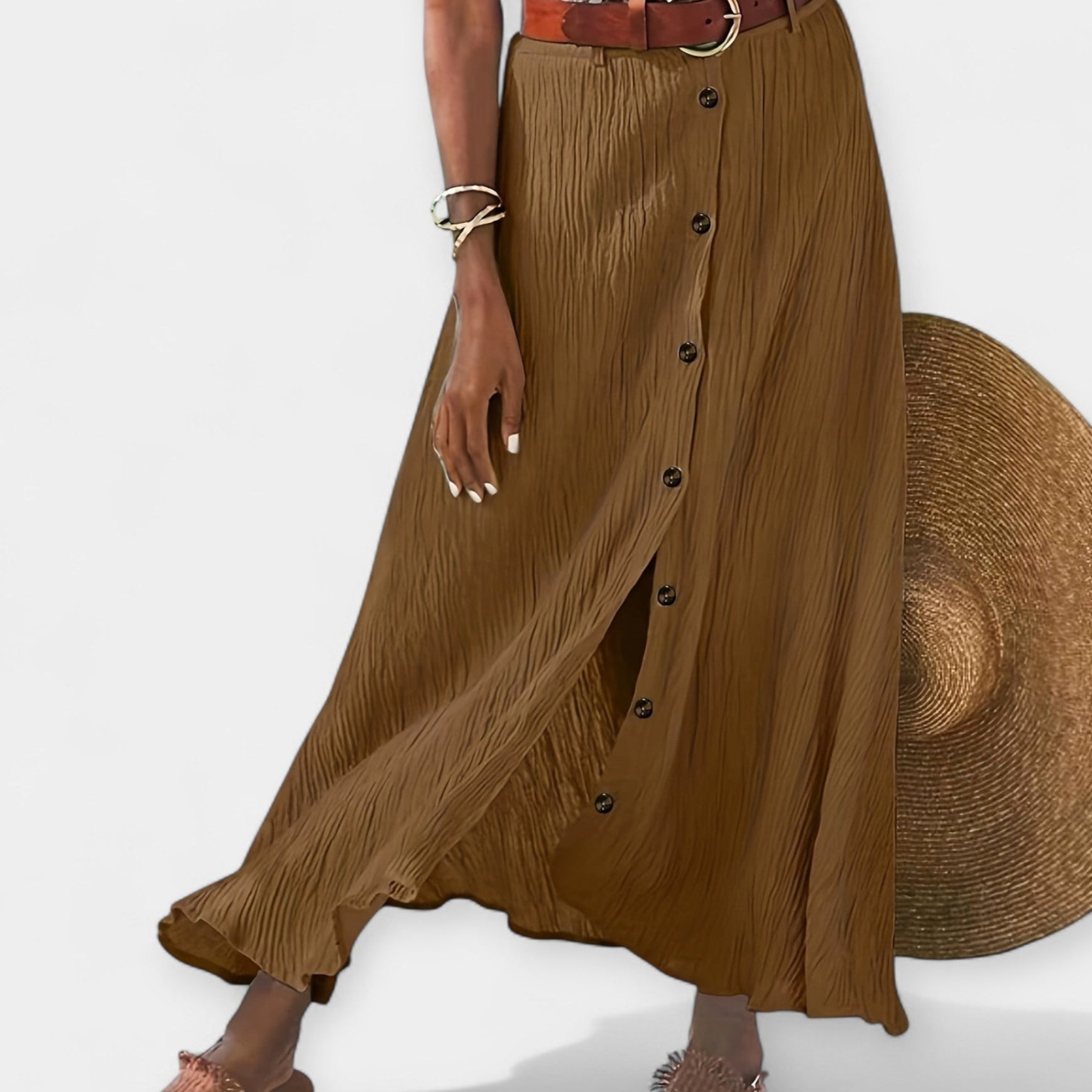 Klára - Półprzezroczysta midi spódnica z rozcięciem